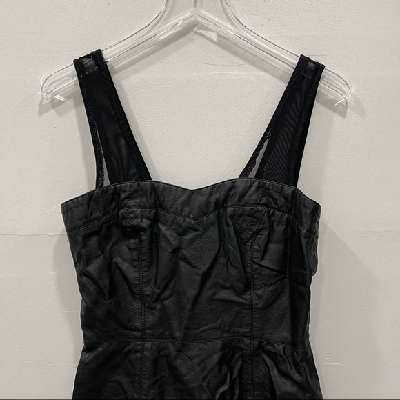 Tripp NYC Faux Leather Tulle Mini Dress Black Medium - Picture 3 of 9
